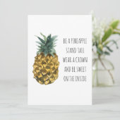 Moderne Waterverf ananas & positieve funny Quote Feestdagenkaart (Staand voorkant)