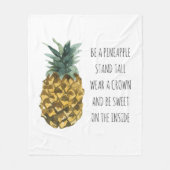 Moderne Waterverf ananas & positieve funny Quote Fleece Deken (Voorkant)