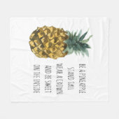 Moderne Waterverf ananas & positieve funny Quote Fleece Deken (Voorkant (Horizontaal))