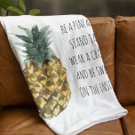 Moderne Waterverf ananas & positieve funny Quote Fleece Deken<br><div class="desc">Moderne Waterverf ananas & positieve funny Quote</div>