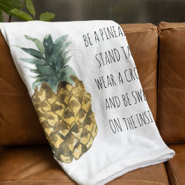 Moderne Waterverf ananas & positieve funny Quote Fleece Deken