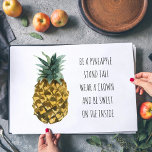 Moderne Waterverf ananas & positieve funny Quote Gelamineerde Placemat<br><div class="desc">Moderne Waterverf ananas & positieve funny Quote</div>