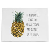 Moderne Waterverf ananas & positieve funny Quote Groot Cadeauzakje (Voorkant)