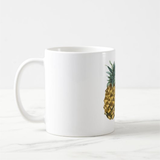 Moderne Waterverf ananas & positieve funny Quote Koffiemok (Links)