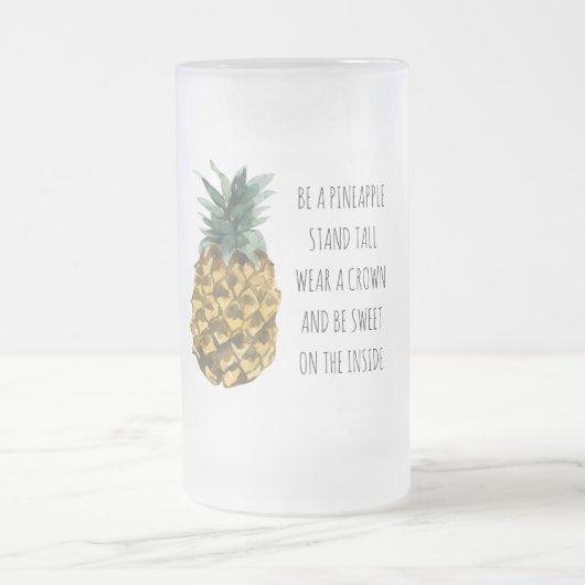 Moderne Waterverf ananas & positieve funny Quote Matglas Bierpul (Center)