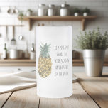 Moderne Waterverf ananas & positieve funny Quote Matglas Bierpul<br><div class="desc">Moderne Waterverf ananas & positieve funny Quote</div>