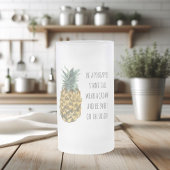 Moderne Waterverf ananas & positieve funny Quote Matglas Bierpul