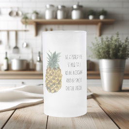 Moderne Waterverf ananas & positieve funny Quote Matglas Bierpul