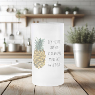 Moderne Waterverf ananas & positieve funny Quote Matglas Bierpul