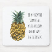 Moderne Waterverf ananas & positieve funny Quote Muismat (Voorkant)