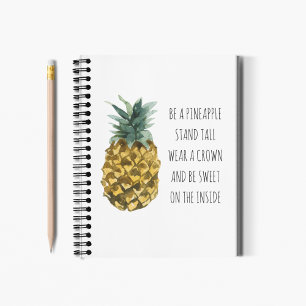 Moderne Waterverf ananas & positieve funny Quote Notitieboek