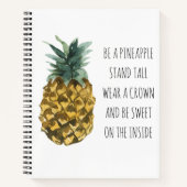 Moderne Waterverf ananas & positieve funny Quote Notitieboek (Voorkant)