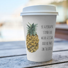 Moderne Waterverf ananas & positieve funny Quote Papieren Bekers