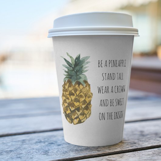 Moderne Waterverf ananas & positieve funny Quote Papieren Bekers
