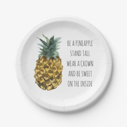 Moderne Waterverf ananas & positieve funny Quote Papieren Bordje (Voorkant)