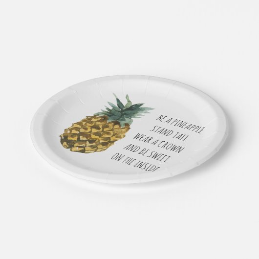 Moderne Waterverf ananas & positieve funny Quote Papieren Bordje (Gekanteld)