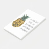 Moderne Waterverf ananas & positieve funny Quote Post-it® Notes (Schuin)