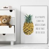 Moderne Waterverf ananas & positieve funny Quote Poster