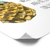 Moderne Waterverf ananas & positieve funny Quote Poster (Hoek)