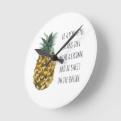 Moderne Waterverf ananas & positieve funny Quote Ronde Klok (Hoek)