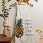 Moderne Waterverf ananas & positieve funny Quote Schort<br><div class="desc">Moderne Waterverf ananas & positieve funny Quote</div>