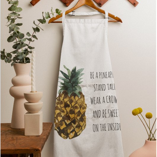 Moderne Waterverf ananas & positieve funny Quote Schort