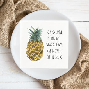 Moderne Waterverf ananas & positieve funny Quote Servet