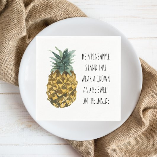 Moderne Waterverf ananas & positieve funny Quote Servet