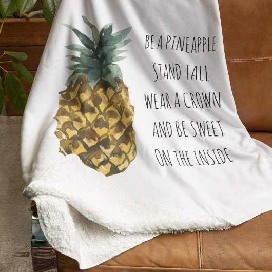 Moderne Waterverf ananas & positieve funny Quote Sherpa Deken