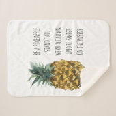 Moderne Waterverf ananas & positieve funny Quote Sherpa Deken (Voorkant (horizontaal))