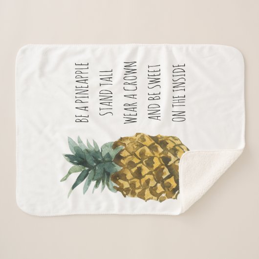 Moderne Waterverf ananas & positieve funny Quote Sherpa Deken (Voorkant (horizontaal))