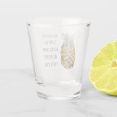 Moderne Waterverf ananas & positieve funny Quote Shot Glas (Achterkant)
