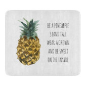 Moderne Waterverf ananas & positieve funny Quote Snijplank (Voorkant)