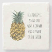 Moderne Waterverf ananas & positieve funny Quote Stenen Onderzetter (Voorkant)