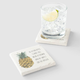 Moderne Waterverf ananas & positieve funny Quote Stenen Onderzetter