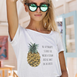 Moderne Waterverf ananas & positieve funny Quote T-shirt