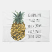 Moderne Waterverf ananas & positieve funny Quote Theedoek (Horizontaal)