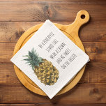 Moderne Waterverf ananas & positieve funny Quote Theedoek<br><div class="desc">Moderne Waterverf ananas & positieve funny Quote</div>