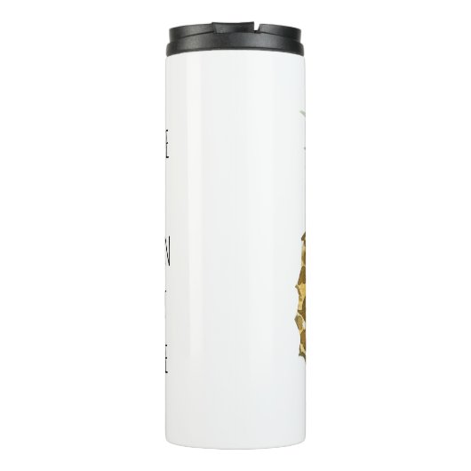 Moderne Waterverf ananas & positieve funny Quote Thermosbeker (Achterkant)