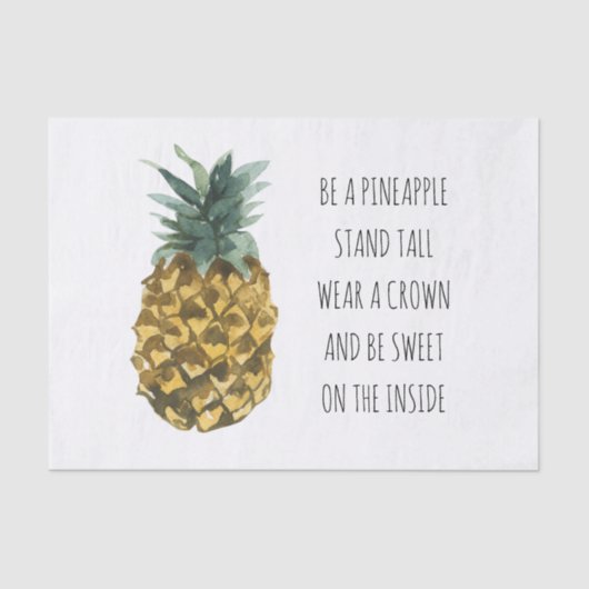 Moderne Waterverf ananas & positieve funny Quote Tissuepapier (Voorkant)