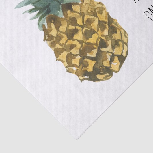 Moderne Waterverf ananas & positieve funny Quote Tissuepapier (Detail)