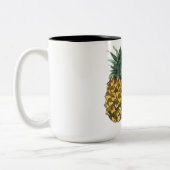 Moderne Waterverf ananas & positieve funny Quote Tweekleurige Koffiemok (Links)