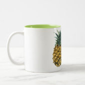 Moderne Waterverf ananas & positieve funny Quote Tweekleurige Koffiemok (Links)