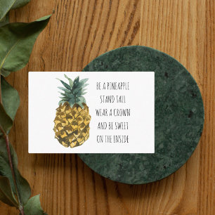 Moderne Waterverf ananas & positieve funny Quote Visitekaartje
