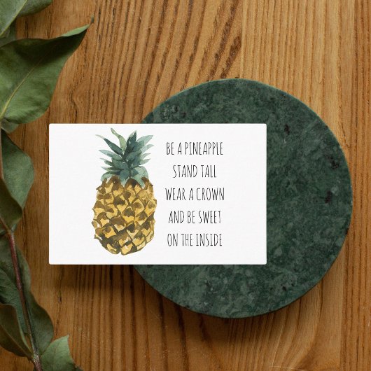 Moderne Waterverf ananas & positieve funny Quote Visitekaartje