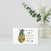 Moderne Waterverf ananas & positieve funny Quote Visitekaartje (Staand voorkant)