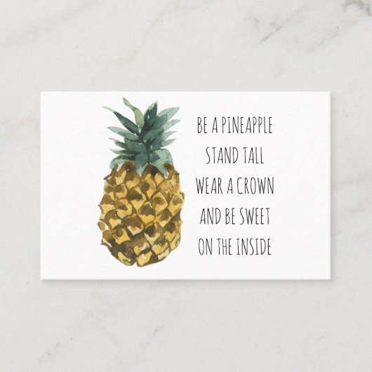 Moderne Waterverf ananas & positieve funny Quote Visitekaartje (Voorkant)