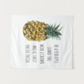 Moderne Waterverf ananas & positieve funny Quote Wandkleed (Voorkant (horizontaal))