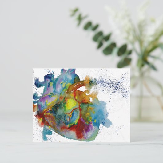 Moderne Waterverf anatomisch hart Briefkaart (Staand voorkant)