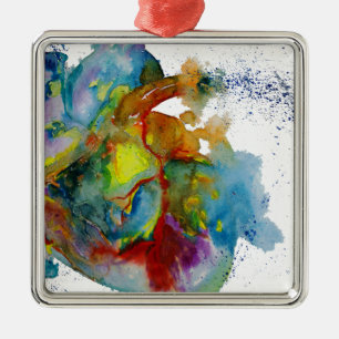Moderne Waterverf anatomisch hart Metalen Ornament